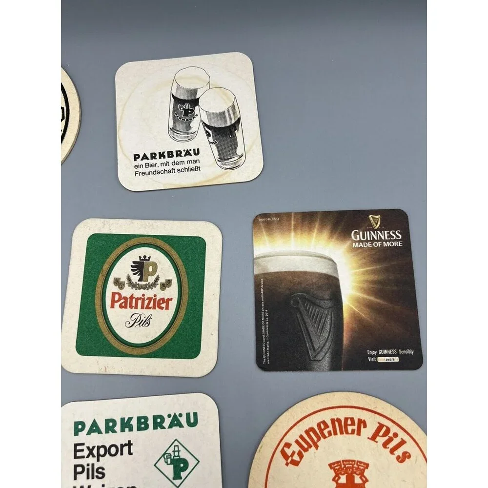 German Beer Mats Bier Lot of 14 European Coasters Pub Man Cave Job Lot Used